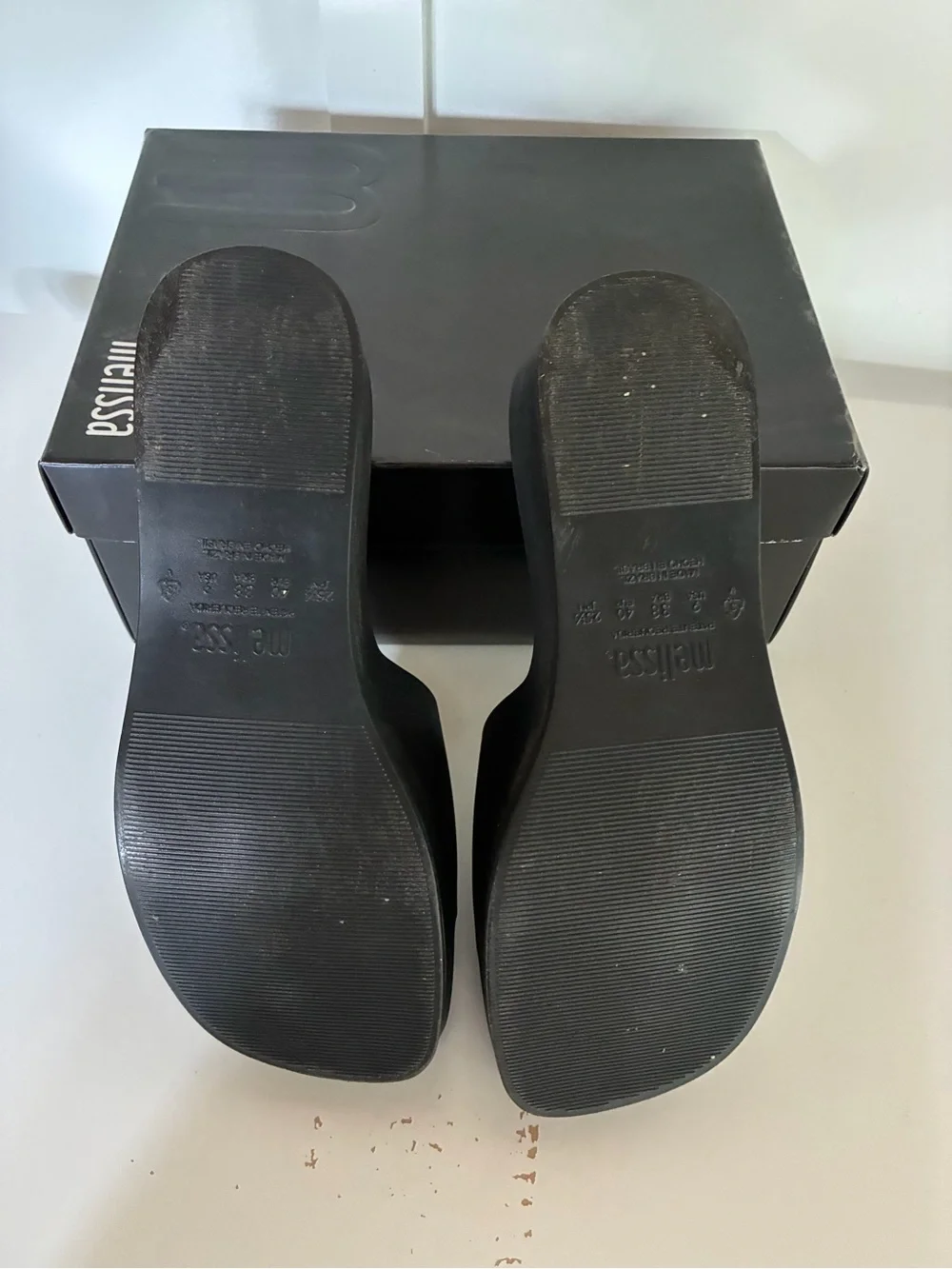 Melissa Black Platform Slide Wedges